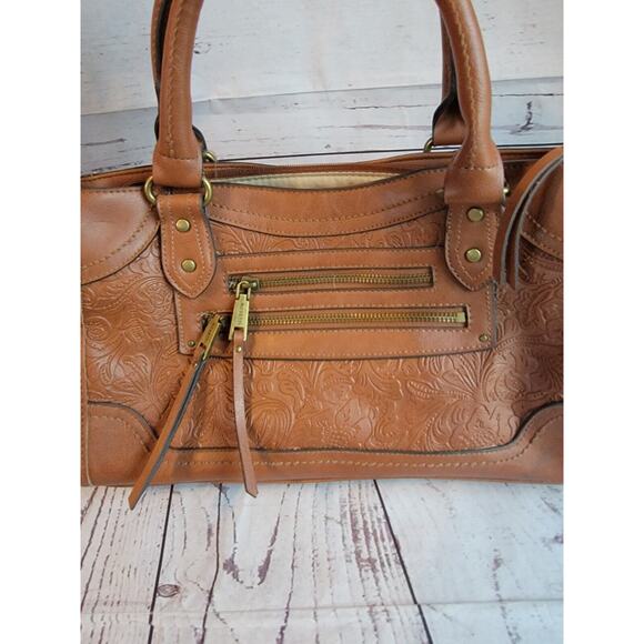 Rosetti Handbag Light Brown Western theme with embossed/stamped Faux Leather - Picture 11 of 16